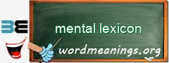 WordMeaning blackboard for mental lexicon